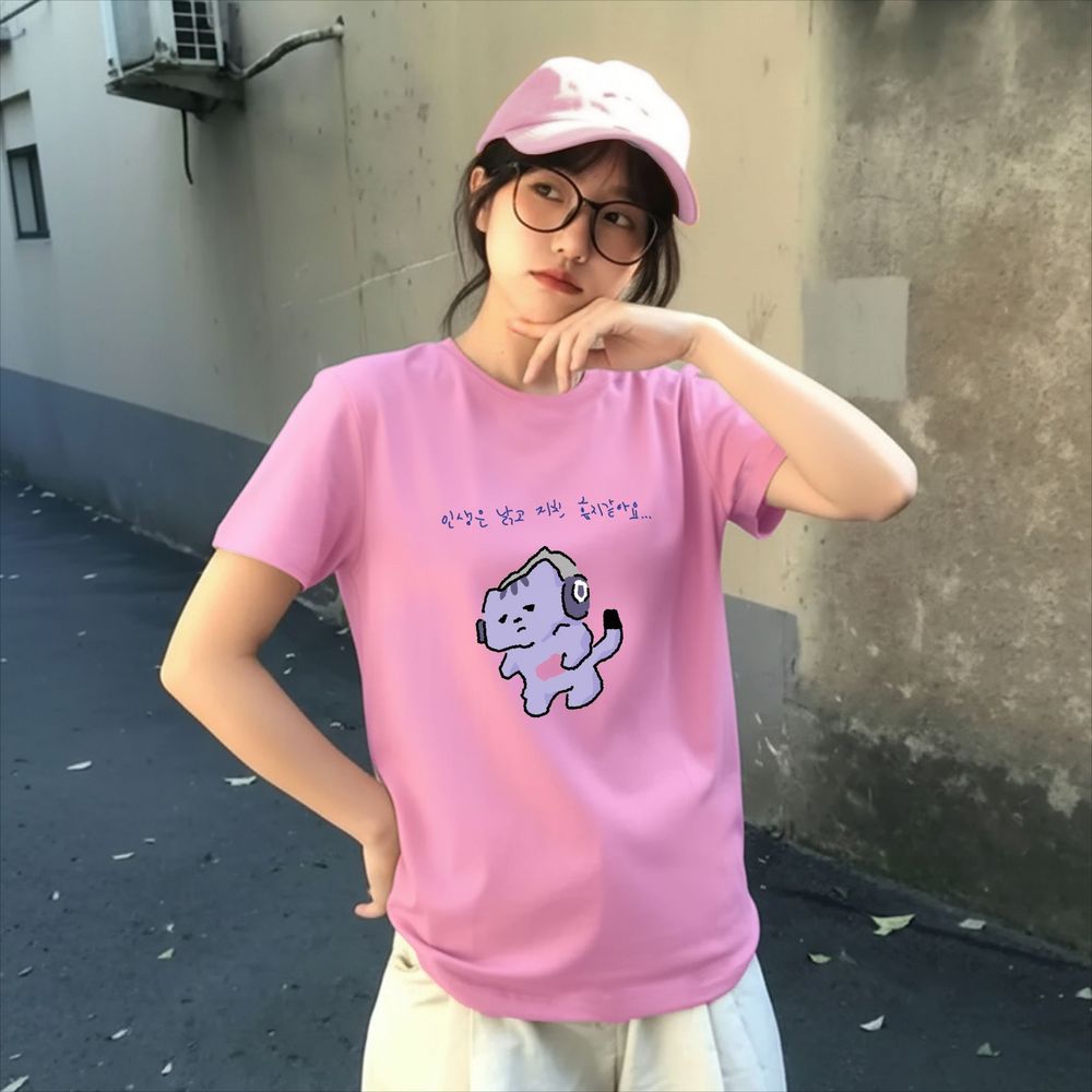 Korean Lifestyle & Kids Boutique Photos - Футболка с милым текстовым принтом «Life